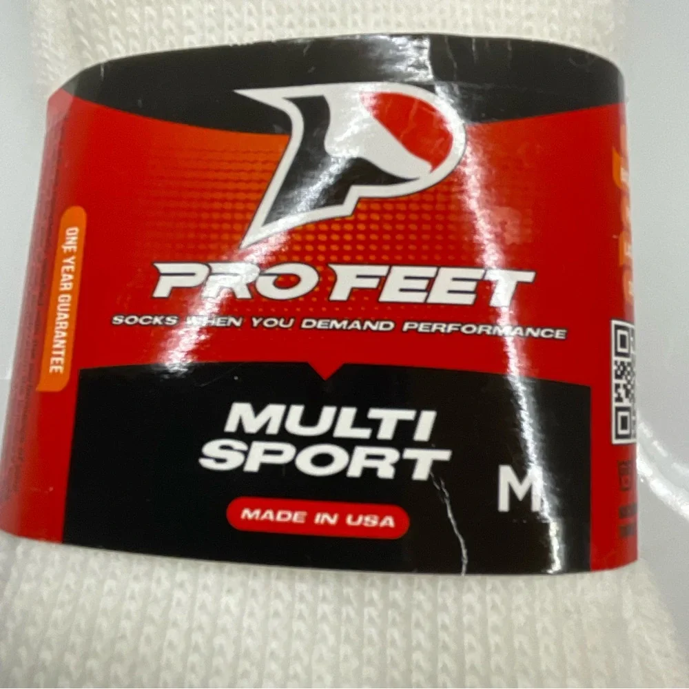Pro Feet Multi-Sport Made in USA White socks size Medium